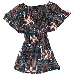 Blushing Heart off the shoulder floral print dress